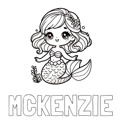 Online Created Coloring Page - MCKENZIE Coloring Page and Coloring Page of a Charming Mermaid