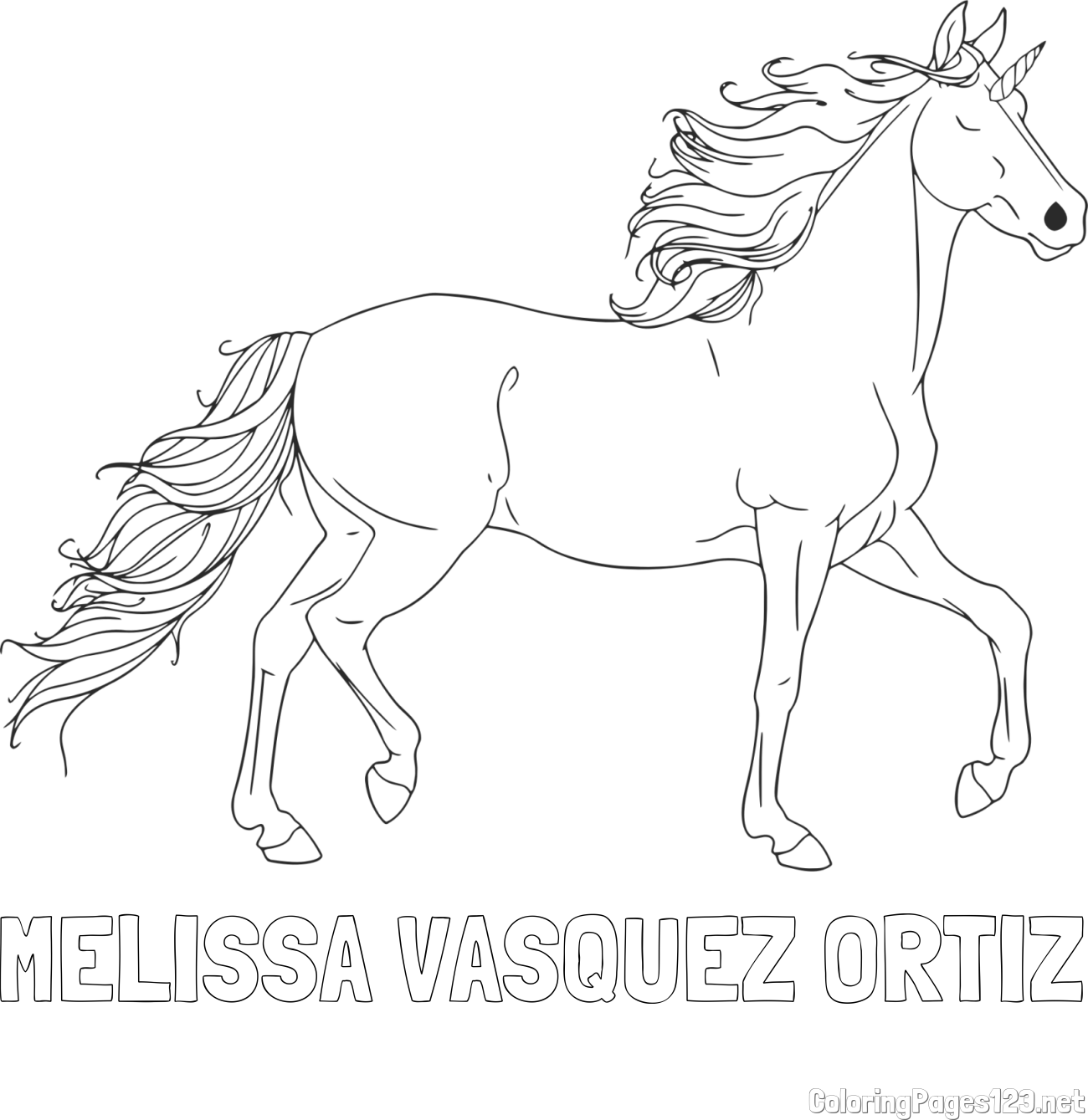 MELISSA VASQUEZ ORTIZ Coloring Page and Beautiful Unicorn Coloring Page