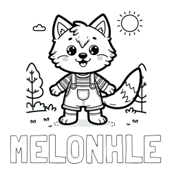 Online Created Coloring Page - MELONHLE Coloring Page and Cute Wolf Coloring Page