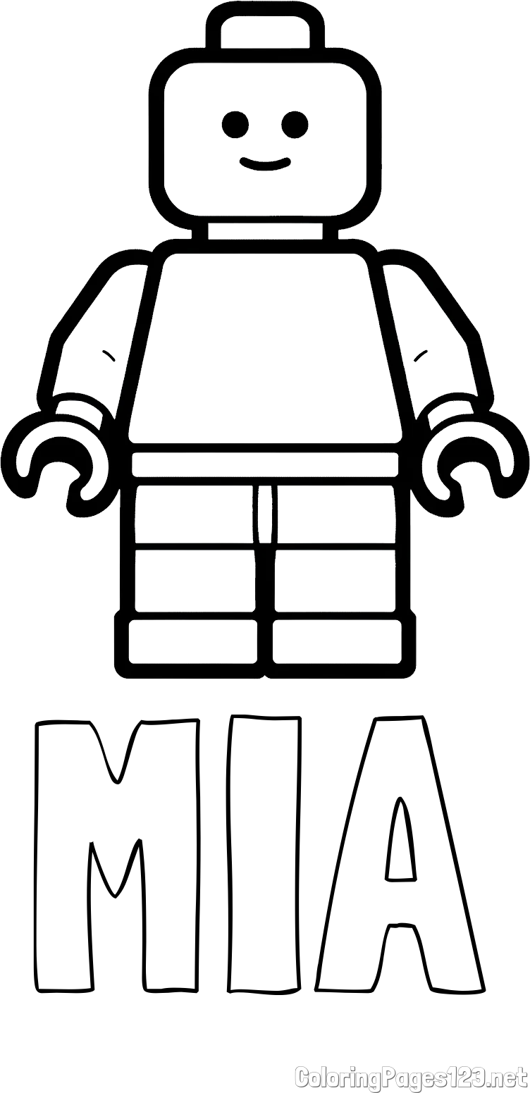 MIA Coloring Page and Easy LEGO Character Coloring Page