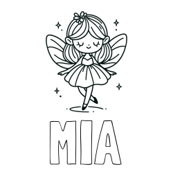 Online Created Coloring Page - MIA Coloring Page and Simple Coloring Page of a Magical Fairy