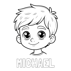 MICHAEL Coloring Page and Boy Face Coloring Page