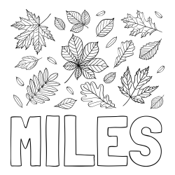 Online Created Coloring Page - MILES Coloring Page and Autumn Leaves Coloring Page
