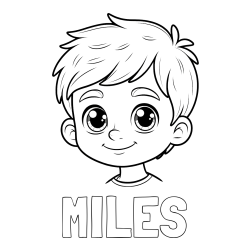 MILES Coloring Page and Boy Face Coloring Page