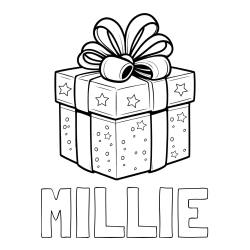 MILLIE Coloring Page alongside Christmas Gift Coloring Page