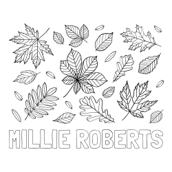 Online Created Coloring Page - MILLIE ROBERTS Coloring Page and Autumn Leaves Coloring Page