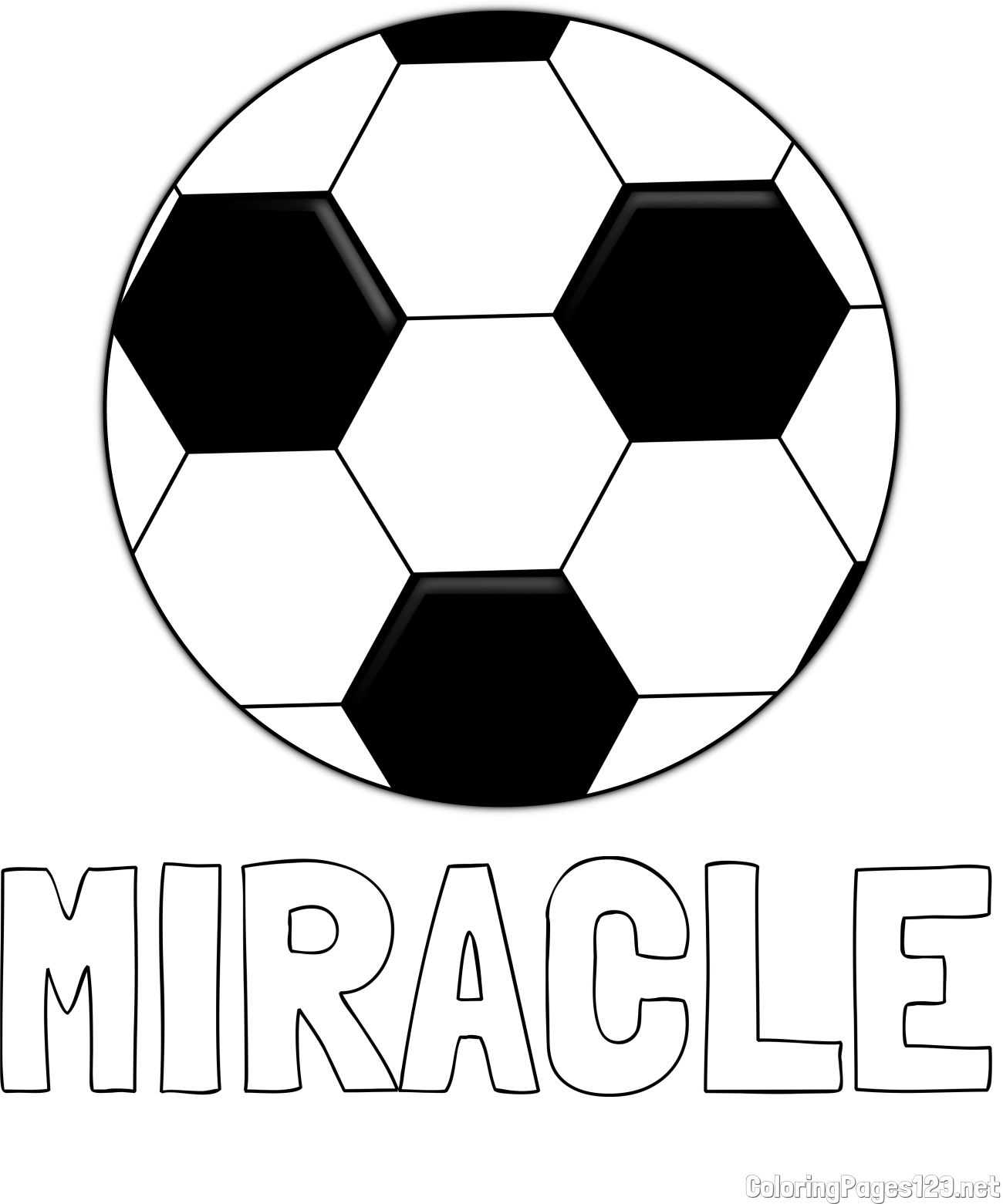 MIRACLE Coloring Page and Soccer Ball Coloring Page