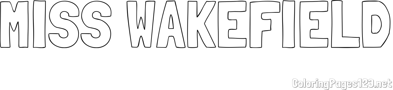 MISS WAKEFIELD Coloring Page