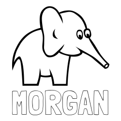 Online Created Coloring Page - MORGAN Coloring Page alongside Easy Elephant Coloring Page