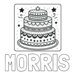 Online Created Coloring Page - MORRIS Coloring Page and Big Cake Coloring Page