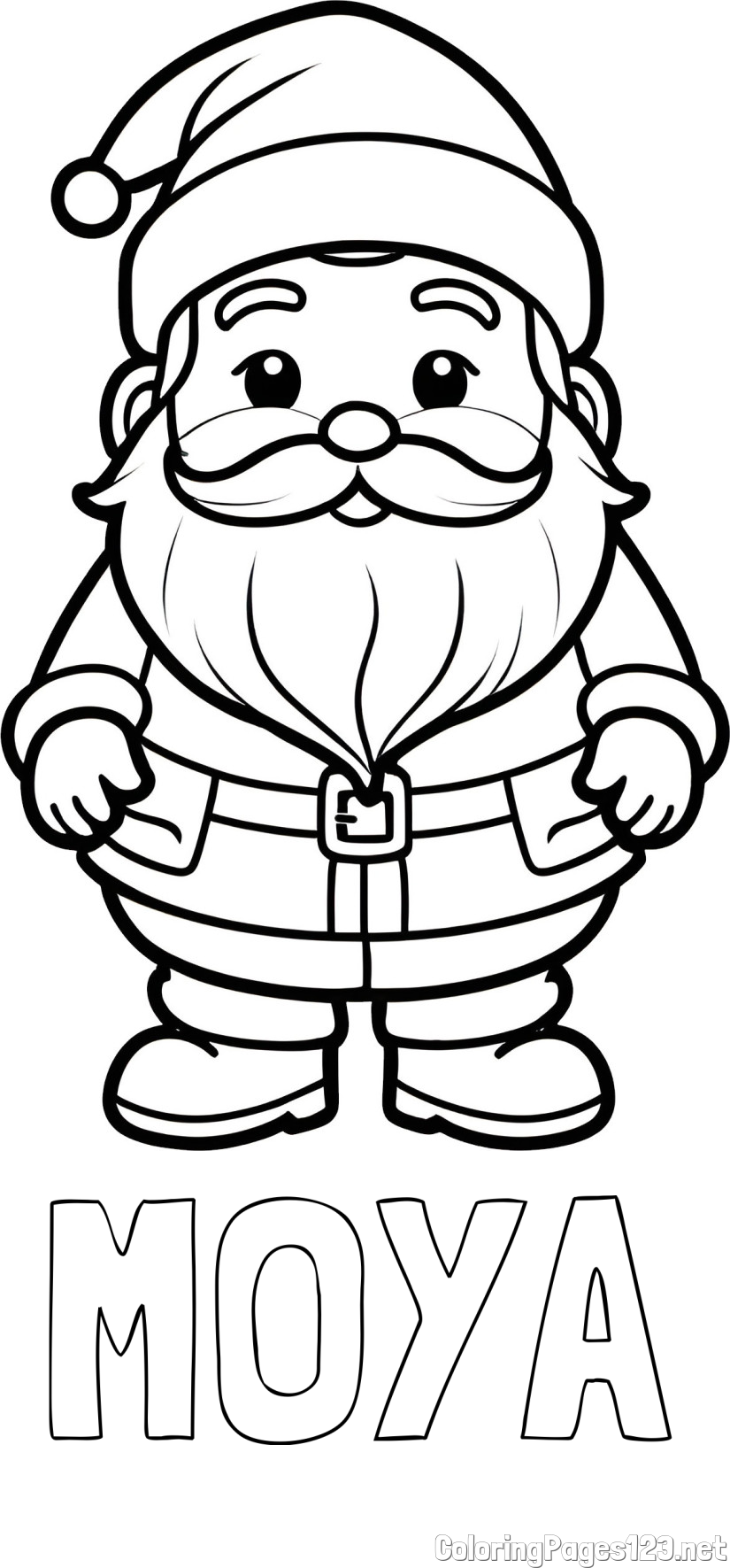 MOYA Coloring Page and Adorable Santa Claus Coloring Page