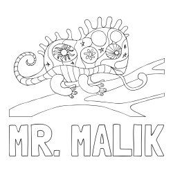 Online Created Coloring Page - MR. MALIK Coloring Page and Chameleon Mandala Coloring Page