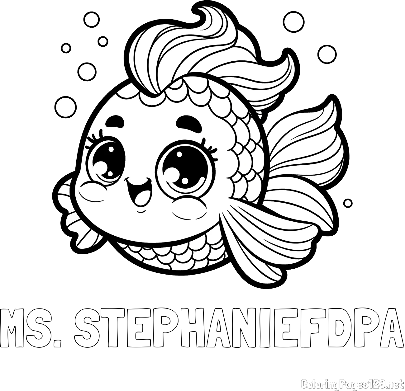 MS. STEPHANIE-FDPA Coloring Page and Coloring Page of a Fish with Lots of Fins