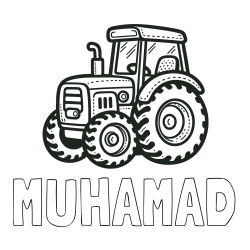 Online Created Coloring Page - MUHAMAD Coloring Page and Beautiful Tractor Coloring Page