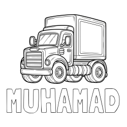 Online Created Coloring Page - MUHAMAD Coloring Page and Big Truck Coloring Page