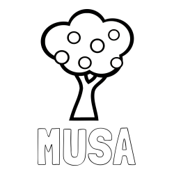 Online Created Coloring Page - MUSA Coloring Page and Apple Tree Coloring Page