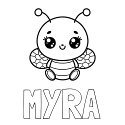 Online Created Coloring Page - MYRA Coloring Page and Children's Coloring Page of a Cute Bee