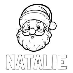 NATALIE Coloring Page alongside Easy Santa Claus Coloring Page