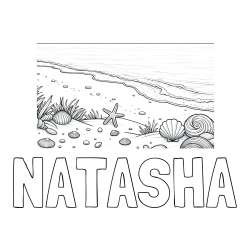 Online Created Coloring Page - NATASHA Coloring Page and Beautiful Seashore Coloring Page