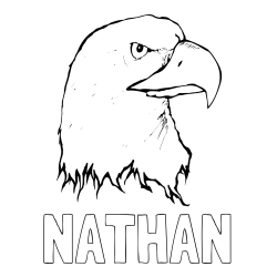 NATHAN Coloring Page and American Bald Eagle Head Coloring Page