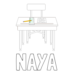 Online Created Coloring Page - NAYA Coloring Page and School Desk Coloring Page