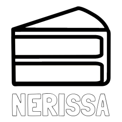 Online Created Coloring Page - NERISSA Coloring Page and Simple Slice of Cake Coloring Page