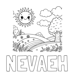 Online Created Coloring Page - NEVAEH Coloring Page and Sunny Nature Coloring Page