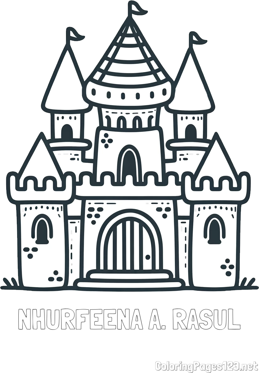 NHURFEENA A. RASUL Coloring Page and Beautiful Castle Coloring Page for Kids