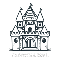Online Created Coloring Page - NHURFEENA A. RASUL Coloring Page and Beautiful Castle Coloring Page for Kids