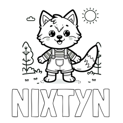 Online Created Coloring Page - NIXTYN Coloring Page and Cute Wolf Coloring Page