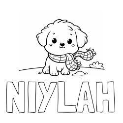 Online Created Coloring Page - NIYLAH Coloring Page alongside Coloring Page of an Adorable Puppy