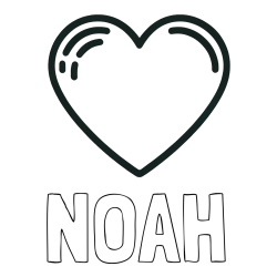 Online Created Coloring Page - NOAH Coloring Page and Free Printable Coloring Page of a Heart