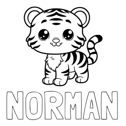 NORMAN Coloring Page and Cute Tiger Cub Coloring Page