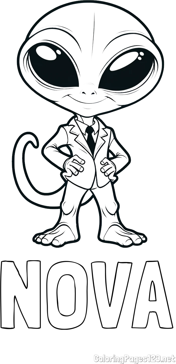 NOVA Coloring Page and Alien Coloring Page