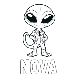 NOVA Coloring Page and Alien Coloring Page