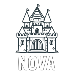 Online Created Coloring Page - NOVA Coloring Page and Beautiful Castle Coloring Page for Kids