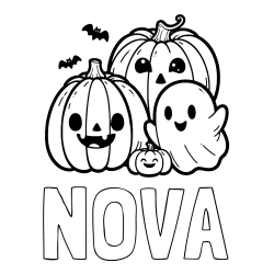 Online Created Coloring Page - NOVA Coloring Page and Halloween Pumpkin and Ghost Coloring Page
