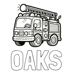Online Created Coloring Page - OAKS Coloring Page and Children's Coloring Page of a Simple Fire Truck