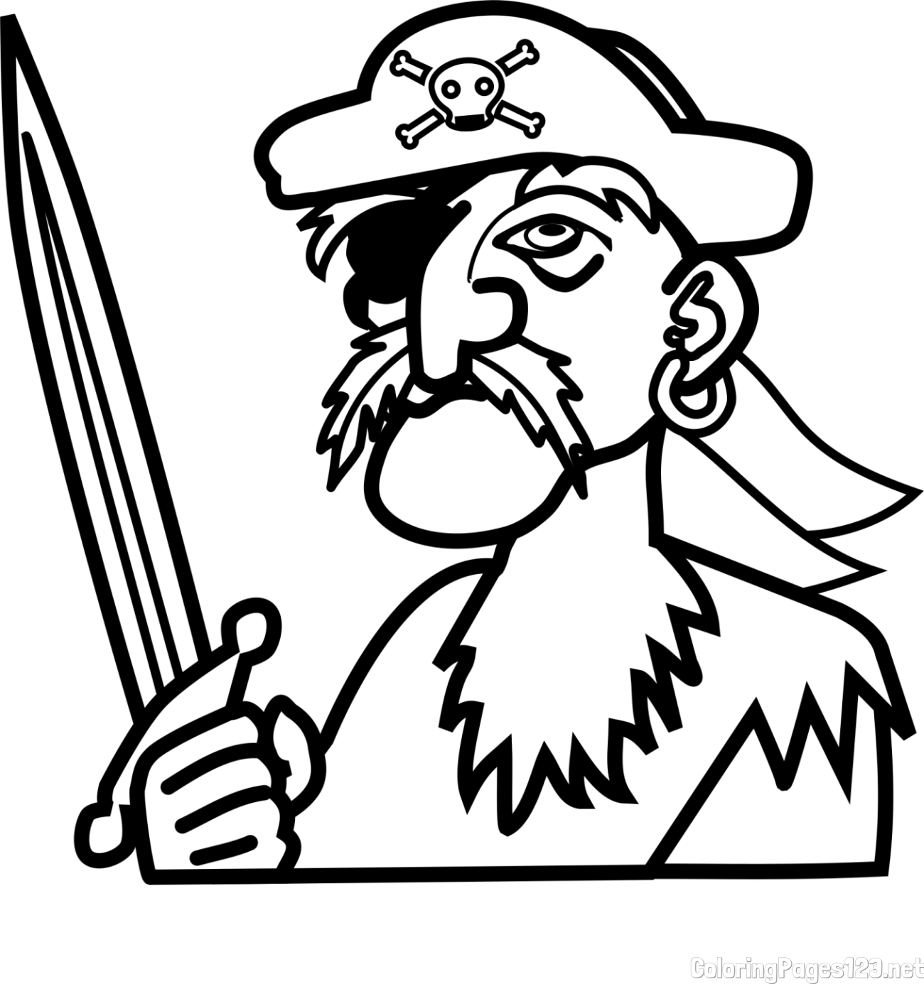 Old Pirate Coloring Page