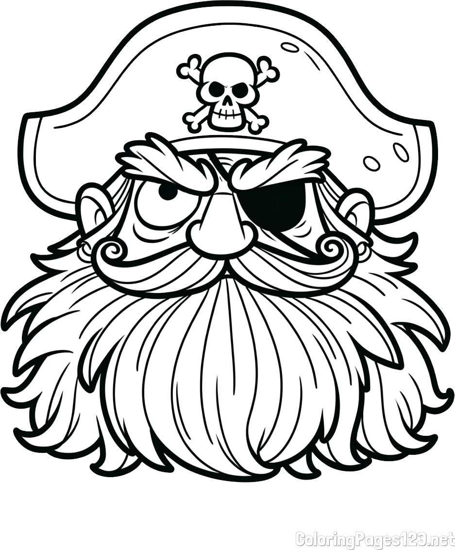 Old Pirate Coloring Page for Kids