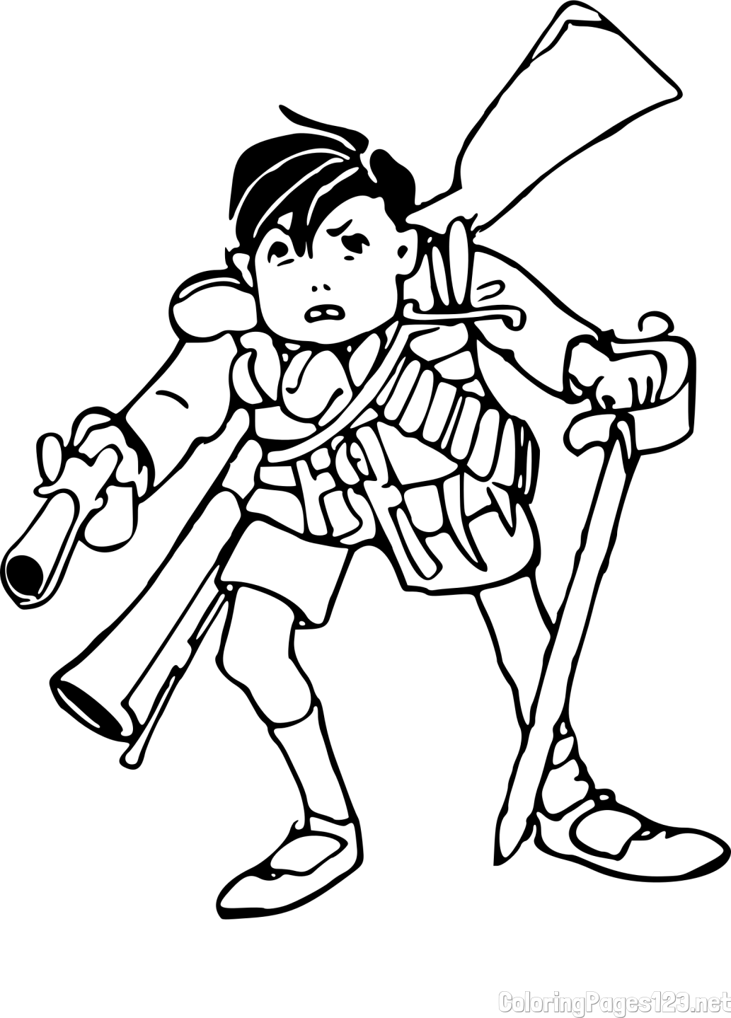 Old-Style Soldier Coloring Page