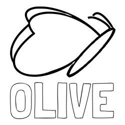 Online Created Coloring Page - OLIVE Coloring Page and Butterfly Coloring Page for Preschool