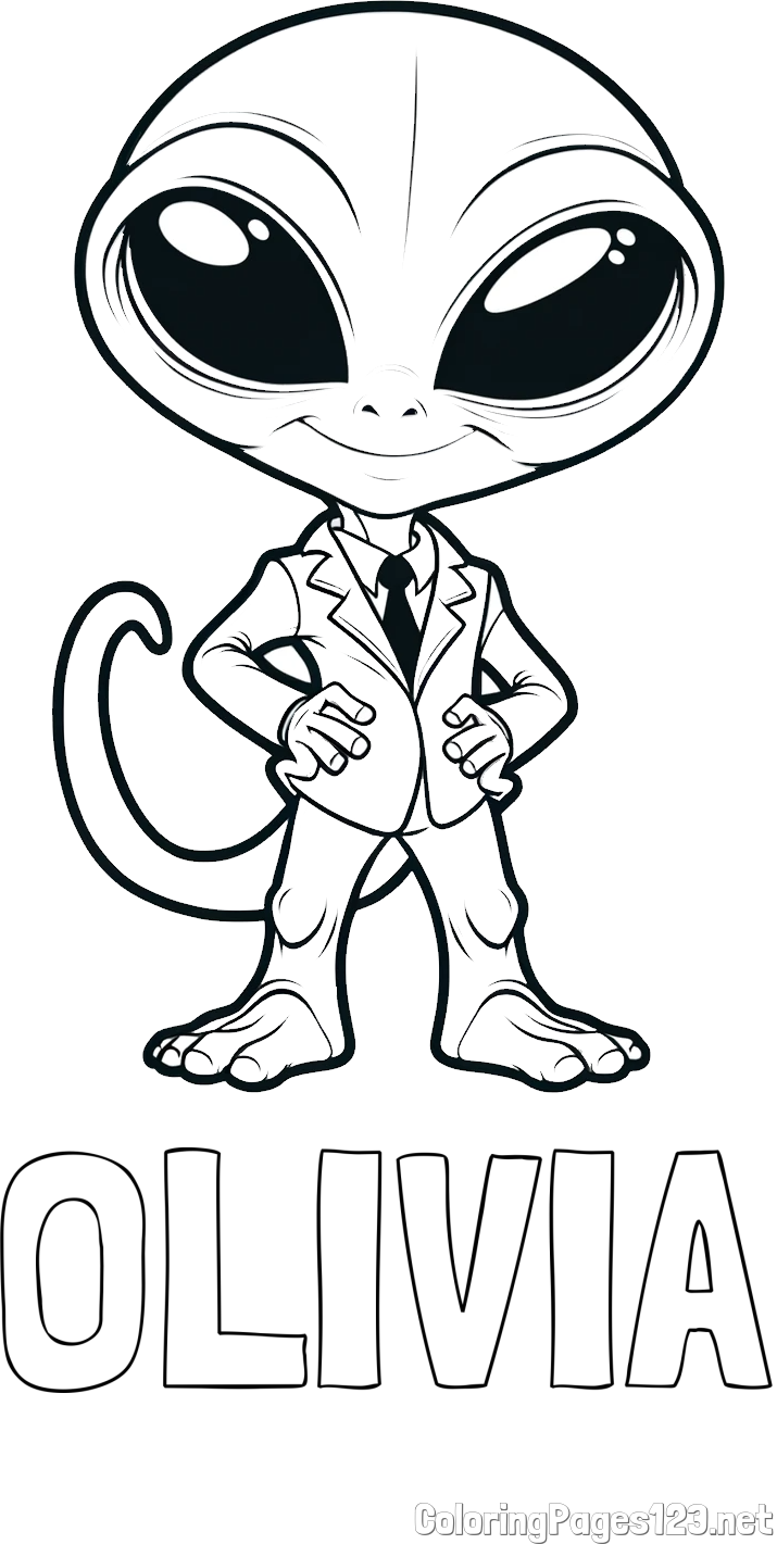 OLIVIA Coloring Page and Alien Coloring Page