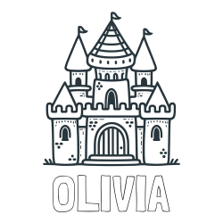 OLIVIA Coloring Page and Beautiful Castle Coloring Page for Kids