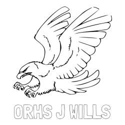 Online Created Coloring Page - ORHS J WILLS Coloring Page and Eagle in Attack Pose Coloring Page