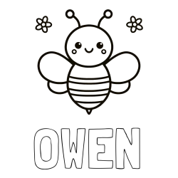 Online Created Coloring Page - OWEN Coloring Page and Children's Bee Coloring Page