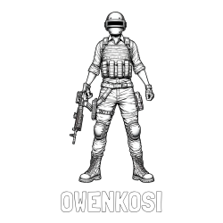 Online Created Coloring Page - OWENKOSI Coloring Page and PUBG Main Character Coloring Page