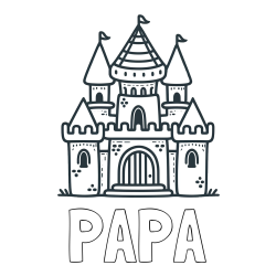 Online Created Coloring Page - PAPA Coloring Page and Beautiful Castle Coloring Page for Kids