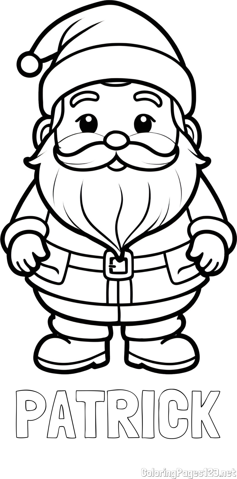 PATRICK Coloring Page and Adorable Santa Claus Coloring Page