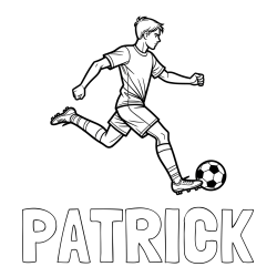 PATRICK Coloring Page and Soccer Player in Action Coloring Page